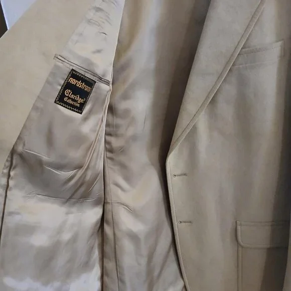 VINTAGE NORDSTROM Men's Blazer Sport Coat Casual Jacket Size 46L Faux Suede Suit